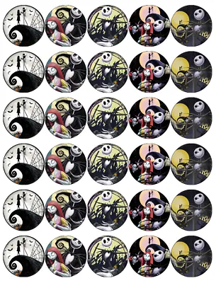 £1.89 • Buy 30x Nightmare Before Christmas Cupcake Toppers Edible Wafer Paper Fairy Cake