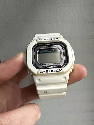 Casio G Shock Watch GLX 5600 3151 G-Lide Tide Tidal Moon White - WELL USED! • £62