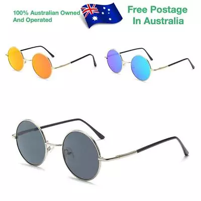 Mens Women's Fashion Retro Vintage Fashion Round Sunglasses • $9.95