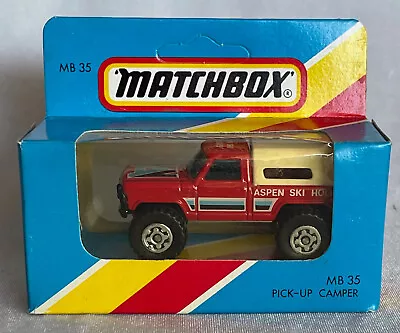 Matchbox 1-75 Matchbox 35g Ford Bronco 2 Pick Up Camper Light Blue Box 1981 • $24.95