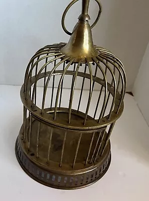 Vintage 1991 Solid Brass Bird Cage 10  Tall For Decoration • $35