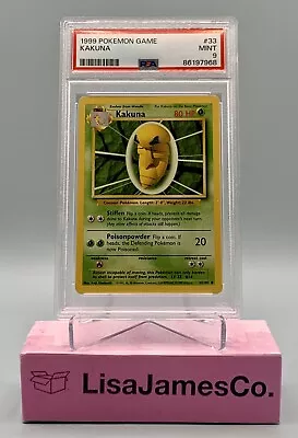 1999 Pokemon Base Set Unlimited #33/ 102 Kakuna PSA 9 MINT ~ Low Pop (373) • $26.93