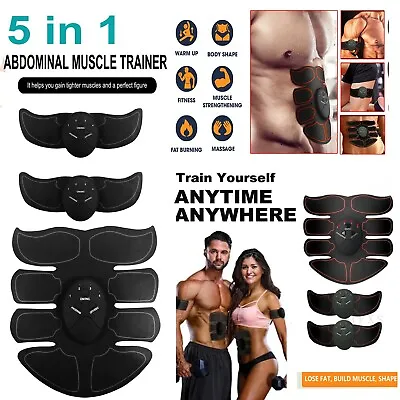 Ems Ab Trainer Muscle Stimulator Fitness Abdominal Toner Belt Slim Waist Shaper • £8.89