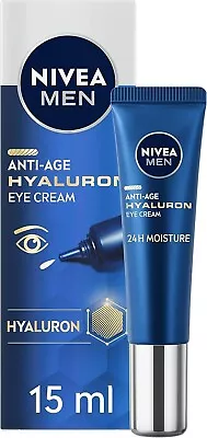 Nivea Men Anti-Age Hyaluron Eye Cream 15ml Visibly Reduce Deep Wrinkles New • £7.70