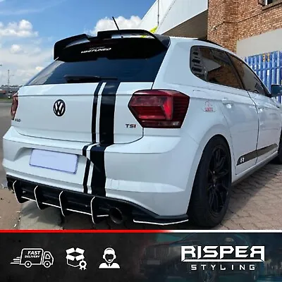 FOR VW POLO MK6 GTI R (Aw) 2018+ OETTINGER STYLE REAR SPOILER IN GLOSS BLACK • £49.95