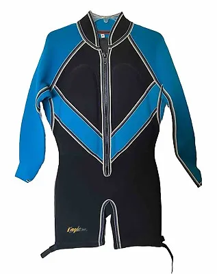 Vintage Eagle USA Men’s Padded Wetsuit Surf Black/Blue Size M  • $125