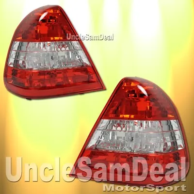 For 94-00 Mercedes Benz W202 C-class 4 Dr Sedan Oe Style Red Clear Tail Lights • $118.99