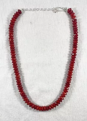 Jay King Mine Finds DRT Sterling Silver Faceted Red Coral Necklace 21” • $24.99