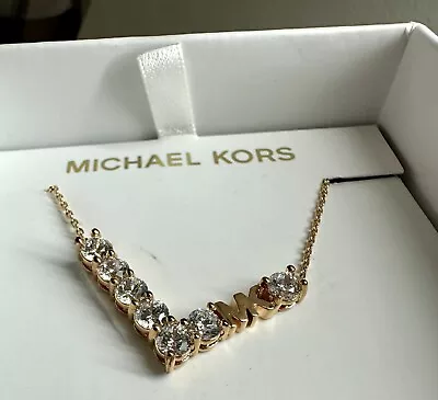 MICHAEL KORS Women’s Necklace Rose Gold Tone Brass Adjustable NWT MSRP $95.00 • $54.25