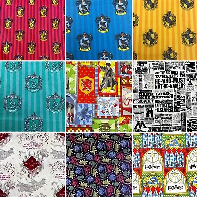 Harry Potter Hogwarts House Printed Fabric 100% Cotton Material 110cm • £10.94