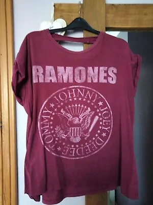 Quirky Oversized  Ramones  Distressed T Shirt Size Large • £5