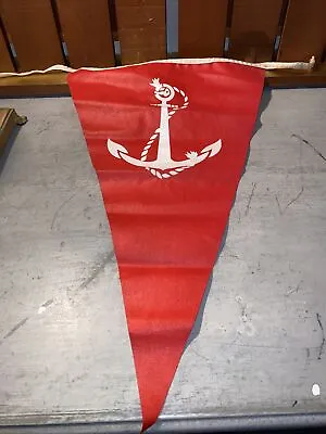 Vintage Boat Flag Red With Anchor • $29.07