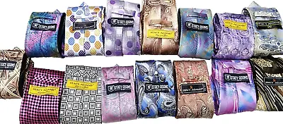 357  )  Lot Of 15  Stacy Adams   Men's Tie 100% Silk-microfiber  Made In  China • $32.99