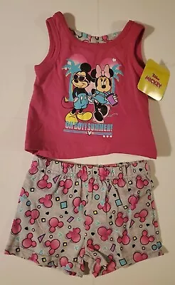 Disney Minnie Mickey Mouse OH Boy Summer  2 Piece Outfit 24 Months Top Shorts • $10