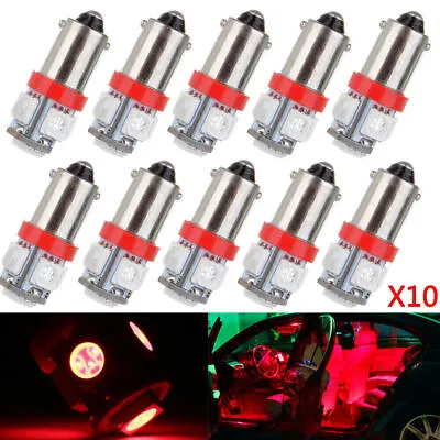 10Pcs T11 BA9S LED T4W H6W 1895 363 5050 5SMD Car Wedge Side Light Bulb Lamp Red • $8.73