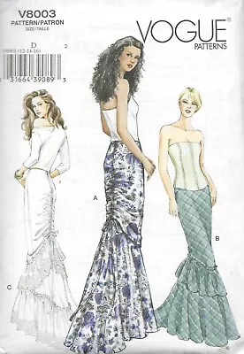 Women's Fitted Mermaid Skirt With Bustle Train Sewing Pattern UNCUT  12 14 16 • $28.95