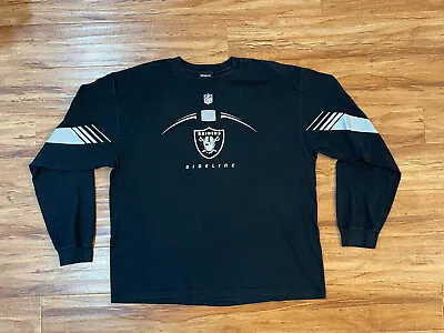 Oakland Raiders Reebok NFL Sideline Long Sleeve Tee Shirt Black Size XL • $20.60