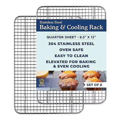 Oven-Safe Dishwasher-Safe 100% Stainless Steel Cooling And Baking Rack Set -... • $30.25