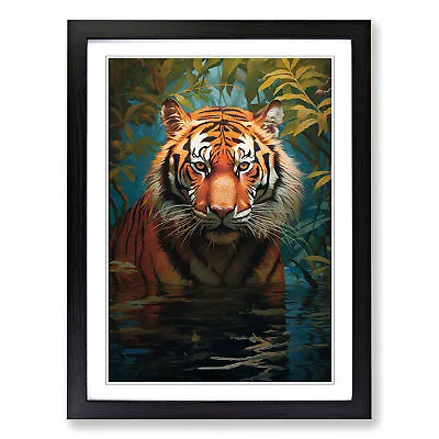 Tiger Informel Wall Art Print Framed Canvas Picture Poster Decor Living Room • £16.95