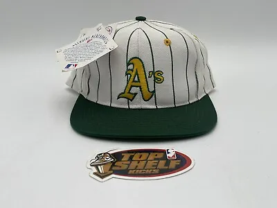 Vintage New A’s Deadstock Oakland Athletics Pinstripe Snapback Hat Cap Logo 7 • $150