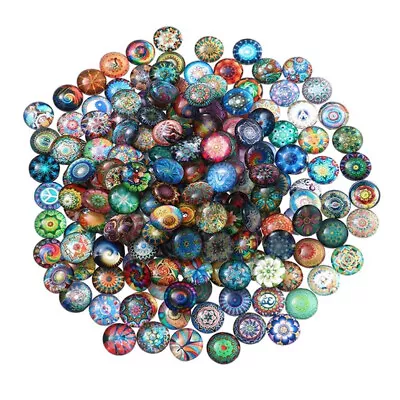 50/100 Mixed Round Mosaic Tiles Crafts Glass Supplies For Jewelry Making 10-14mm • $11.21