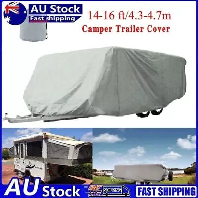 Camper Trailer Cover 14-16 Ft 4.3-4.7m Jayco Swan Free Chocks Caravan RV Outdoor • $94.99