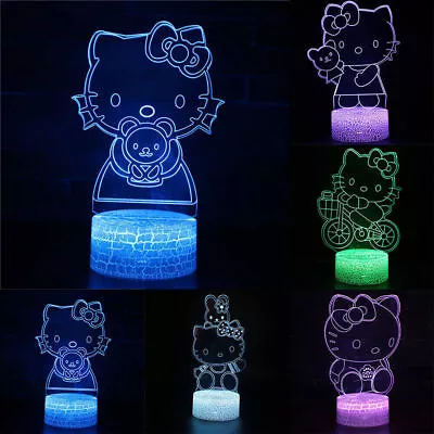 Hello Kitty 3D LED Night Light Touch Control Bedroom Decor Table Lamp Kids Gift • $20.13