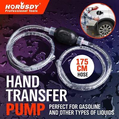 Manual Hand Siphon Transfer Oil Easy Tools Barrel Pump Hose Fuels Petrol Syphon • £6.29