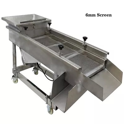 220V 6mm Stainless Steel Linear Vibrating Screen Single Layer Shaker 2 Outlet • $1519