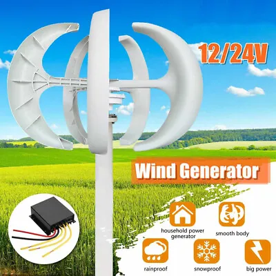 $75.97 • Buy Wind Turbine 5 Blades Wind-Generator Vertical New Clean Energy Power 800W 12/24V