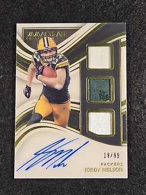 2023 Immaculate Jordy Nelson Triple Patch  Auto 19/99 Green Bay Packers Pc-jne • $89.99