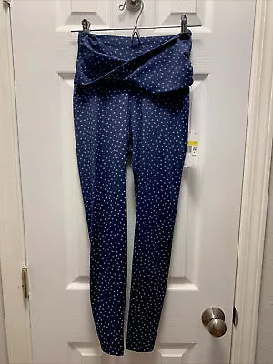 Nike Yoga Women's NWT Size Small Blue & White Polka Dot Leggings • $19.98