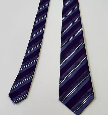 Mens Kiton Napoli 100% Silk Necktie Blue Purple Stripes Italy Designer • $39