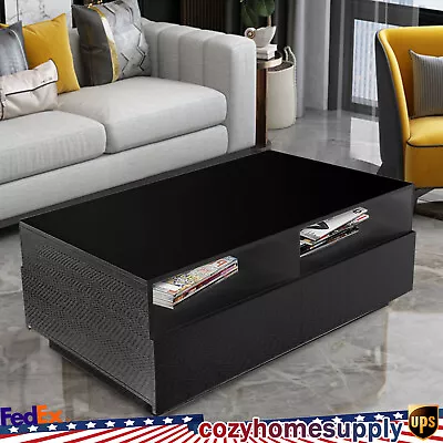 LED Coffee Table W/ 4 Drawers W/ Remote Controller Living Room Furniture Modern • $65.55