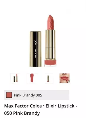 Max Factor Colour Elixir Lipstick - Pink Brandy Sexy Long Lasting Bloger Lip 050 • £6.99