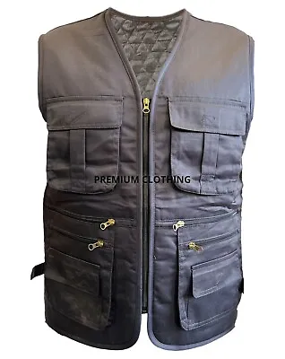 681 Mens Waistcoat Thermal LINED Quilted Thick Multi Pockets Fishing Hunting • £15.99