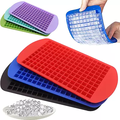 Silicone Mini Ice Cube Trays 3 Pack 160 Crushed Ice Cube Molds Easy Release Sma • $14.09