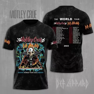 SALE!!_ Def Leppard Motley Crue World Tour 2023 3D T-Shirt S-5XL CANT MISS • $22.70