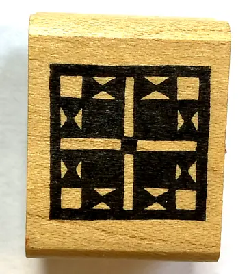 GRAVEN IMAGES VTG 1983 Rare Design Abstract Window Pane Quilt Rubber Stamp • $3.75