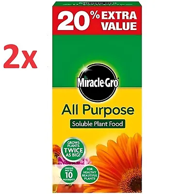 2 X Miracle-Gro All Purpose Soluble Plant Food 1.2kg.  Grow Plants Twice As Big! • £14.91