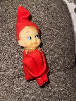 Vintage Christmas Knee Hugger Elf Pixie Ornament Mini 2” Japan • $10.03