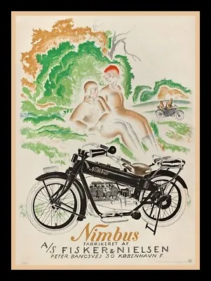 Nimbus Motorcycle BIG MAGNET 3.5 X 5 Inches Vintage Ad Image • $5.98