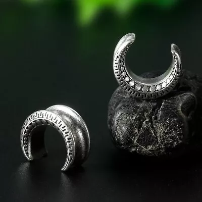 SILVER AZTEC HORSESHOE Ear Flesh Tunnels Piercing Stretcher Plug Flared TU253 • $6.70