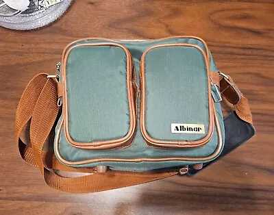 Vintage Albinar Slr/Dslr Padded Camera Bag Green Nylon With Saddle Tan Trim • $25