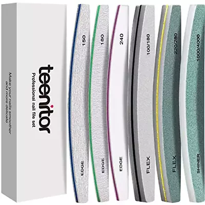 Teenitor Nail File Buffer Half-Moon 6 Piece Assortment Muticolor  • $10.52