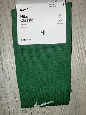 Nike Adult Unisex Classic II Cushioned Knee High S Kelly Green Soccer Socks NWT • $12