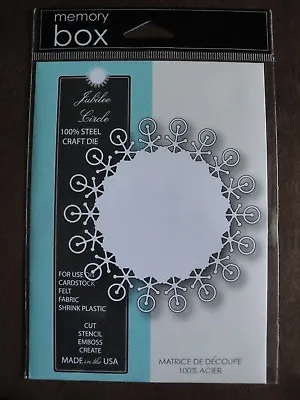 $8.09 • Buy NEW Memory Box Craft Die JUBILEE CIRCLE Style No 98497 Thin Metal Die