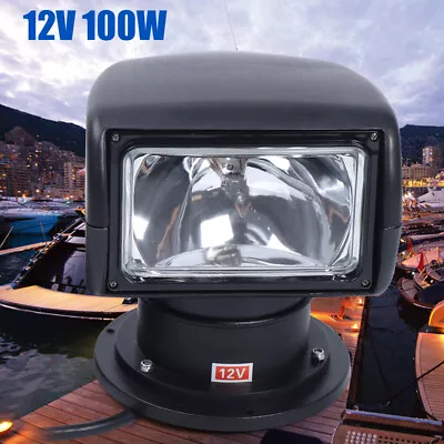 Marine Car Truck Searchlight Remote Control Boat Spot Light Search Lamp 100W 12V • $84