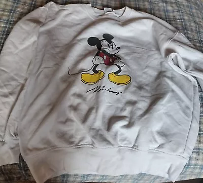 Vintage Walt Disney Mad Mickey Mouse White Sweatshirt Size Large • $5