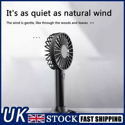 Handheld Fan 3 Speed Table Fan With Phone Stand Handy Fan For Home Office Travel • £7.21
